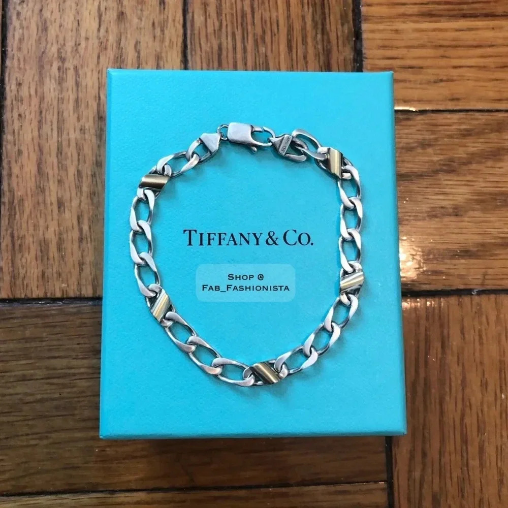 Tiffany & Co Cuban Link 18k gold & Silver bracelet